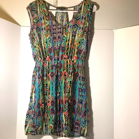 BeBop Multicolor Geometric Mini Dress - Picture 1 of 10